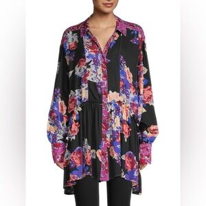 FREE PEOPLE - Brunch A Bunch Floral Tunic